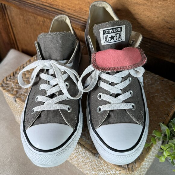 Converse All Star Chuck Taylor Low Top Double Tongue Sneakers Women's 9 Men's 7 - Picture 2 of 11